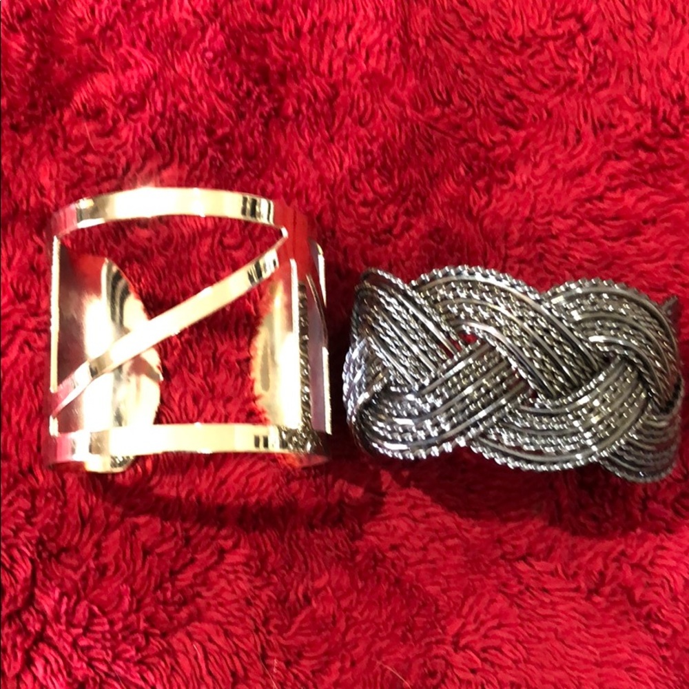 CUFF BRACELET BUNDLE GOLD AND PEWTER